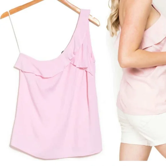 Gibsonlook One Shoulder Ruffle Blouse - Sz L - Picture 1 of 5